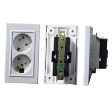 전기 표준 둥근 매입형 접지 콘센트 2구 벽면 안전 자재 2