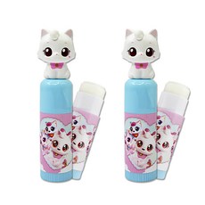 위시캣 어린이 캐릭터 립케어 딸기향 립밤 (25년형), 2개, 3.8g, 아이냥