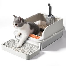 금속 고양이 쉬운 방지 끈적임 누출 스쿱 매트 라이 방지 긁힘 세척 배변 포함 소변 상자, 149204, 1