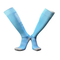 축구타킹 하프삭스 남자 여자 축구 단단한 타월 바닥 스포츠 럭비 스타킹 무릎 높이 배구 긴 양말 사이클링, [02] Kids Size, [05] sky blue