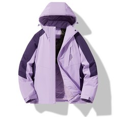 ONE 石墨烯鋪棉衝鋒外套 女款紫色 L 防風保暖機能登山外套