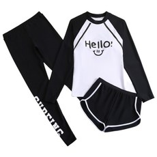 팝키즈 헬로 주니어 래쉬가드 3종세트 수영복