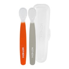 마더케이 실리콘 이유식 스푼 2p + 케이스, 혼합색상, 3세트