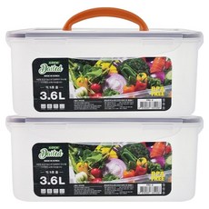 데일드 투명한 김치통, 3.6L, 2개