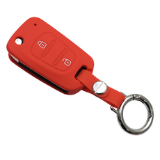 현대 아반떼MD 포터2 기아 모닝 레이 쏘울 호환 자동차 실리콘 스마트키 케이스 키홀더, 2버튼_S16_SS1, 레드