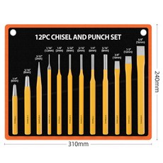 치즐 가죽공예 3/6/12pcs 펀칭 세트 숫돌 센터 펀치 Stonecutter 목공 도구 액세서리, [03] 12pcs