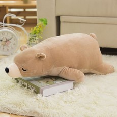 대형 북극곰 110cm 슈퍼 소프트 바디필로우 쿠션인형 베게, 갈색, 70cm