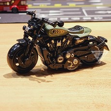仿真迷你哈雷摩托車迴力車 重機摩托車 杜卡迪仿賽 合金摩托車 模型機車 小汽車玩具 越野摩托車 哈雷模型, 新款 復古哈雷-綠色, 1個