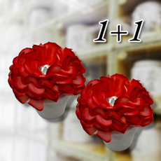 브라이덜박스 납골당 봉안당 꾸미기 정성을담아 블링 큐빅 붉은 수국 미니 화분 화병 미니어쳐 꽃병 꽃다발 성묘꽃 red flower, 레드