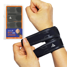 올포츠 고탄력 얇은 두줄 손목보호대, 블랙, 2개