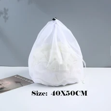 세탁망 가방 끈 조절형 휴대용 속옷 바구니 네트백 정리함 대형 의류, 04 40X50CM