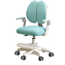 兒童椅 兒童學習椅 書桌椅 升降椅，人體工學設計，升降調節，安全穩固, 1件, 頂配標配區別：頂配版質感更好坐墊更厚實, 雙背藍