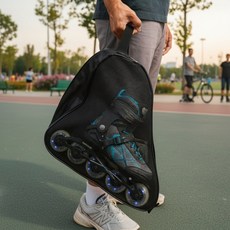 성인 어린이 초등 인라인 스케이트 가방 롤러 블레이드 전용 가방 백팩, 블루