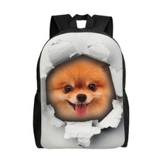 포메라니안 드워프 스피츠 배낭 캐주얼 대학 학교 애완 동물 강아지 가방, 1개, 4. 2