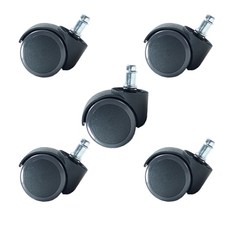 고급 우레탄 의자바퀴 5개 1셋트, 블랙+그레이