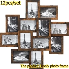 12개 세트 4x6 인치 콜라주 사진 액자 벽 장식 홈 거실 벽걸이 다중 디스플레이, 01 4x6in