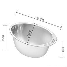 스텐 304 다용도 세척볼 쌀 과일, 1개, 은색