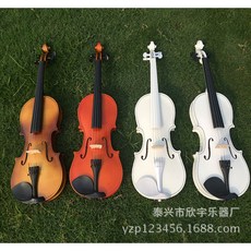 初學者 成人4/4練習用小提琴 椴木 白色, 1個