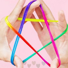 손놀이 컬러풀 고무줄 전통놀이 두뇌발달 집중력 향상 감각 발달 교구 세트, 1개