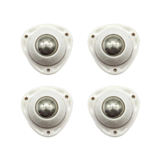 다온 저소음 둥근삼각 부착식 이동바퀴 볼캐스터 화이트, 4건