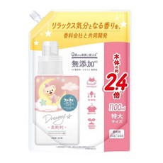 日本FaFa熊寶貝洗衣精柔軟精小熊造型瓶Dreamy系列繪本系列瓶裝衣物柔軟劑補充包, 1個, 柔軟精補充包1100ml