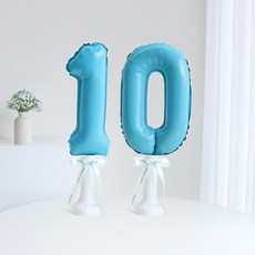 이벤트홀릭 숫자 풍선 스탠드 세트 생일파티용품 기념일, 10, 1개, 블루