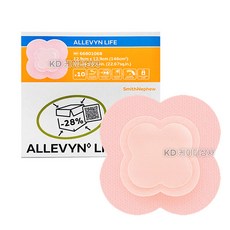 allevyn life 스미스앤드네퓨 알레빈라이프 12.9x12.9cm 10매 상처 욕창 드레싱밴드 폼드레싱, 1박스, 10개입