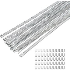 uxcell 12Pcs 나선형 금속 코르셋 보닝 9x2인치 스테인리스 스틸 프리컷 팁 가운 코스튬 공예 재봉용 캡 헤드 50Pcs 포함, 9"x4mm