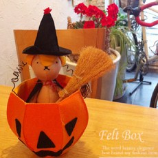 비비디바비디부 꼬마 마녀 테디 호박바구니 펠트diy, 1개