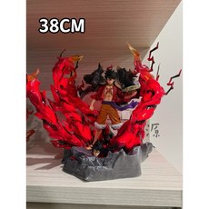 航海王海賊王38CM 霸王色魯夫路飛可發光手辦超大雙頭雕可發光模型擺件動漫送男朋友生日兒童節禮物, 1個