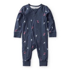 Carter's 여아용 Purelysoft 슬립 앤 플레이 파자마 핑크 단색 신생아, 블루 풋볼