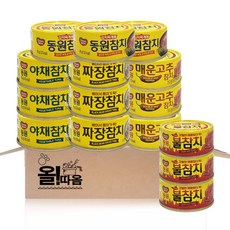 동원 참치기획 5종 90g (매운고추+야채+김치찌개+짜장+불참치) 각 1개씩, 3세트