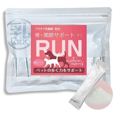 개 고양이 애완동물 관절 보조제 뼈 관절 서포트 RUN 런 30포입 글루코사민 콘드로이틴 프로테타이트 비타민D3 플래티넘 유산균 함유 일본산, 1개