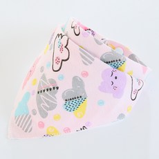 B2I 嬰幼兒純棉雙層按扣可調節口水圍兜, 1個, 8.五彩雲