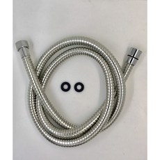大流量加粗雙扣白鐵不鏽鋼軟管 (120公分) - 蓮蓬頭/花灑軟管, 120公分, 120公分