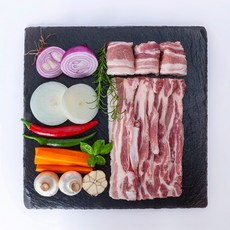 힐링미트 프리미엄 듀록삼겹살 스페인산 숯불구이용 2cm, 1kg, 2개