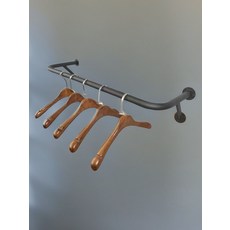 의류 매장 실버 파이프 행거 벽부착 선반 스텐 고정, 1개, 7_블랙 지지대 벽 1.5m 거리