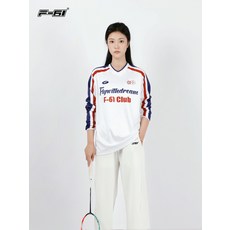 속건 기능성 배드민턴의류 배색 긴팔 남녀공용 티셔츠