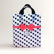 도나토르 리본땡땡이 쇼핑백 손잡이 가방25P, 25개, 도트블랙