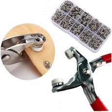 똑딱이 단추펀치 만능 옷단추 50개 의류수선 손바느질, 1개, 10구케이스+단추50개+펀칭기