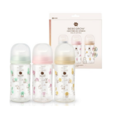 베베그로우 그린핑거 퓨어베이비 PA 노꼭지 디자인 젖병 3종, 1세트, 280ml, 곰 + 토끼 + 강아지