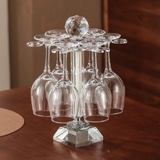 와인컵홀더 와인잔거치대 걸이 와인잔 골드 유리 정리, M. 크리스탈 흰색 다이아몬드 홀더