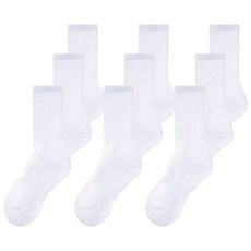 The Sox Solid Cushion Crew 襪子 L 9 件裝, L白色9包
