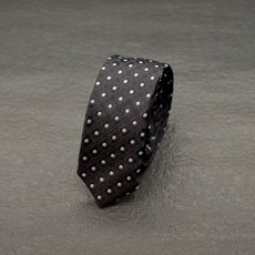 領帶屋手作4.5公分窄版手打領帶 黑色底黑色小花-面試上班商務, 1個