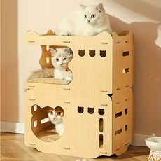 캣츠랩 고양이 조립식 스크래쳐 3층 숨숨집, 1개