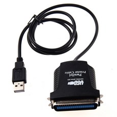 USB→프린터 병렬 포트 36pin 수변환 케이블 블랙, 1개