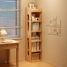 심플 디자인 오픈 선반 책장 거실 서재 침실용 정리 수납장, 6단, 연한 갈색