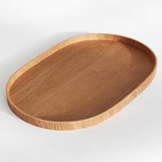 ACACIA HOME 家用易清潔霧面塗層橢圓木託盤, 單一顏色, 1個