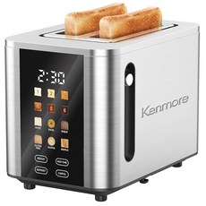 Kenmore 2슬라이스 토스터 - 컬러 터치 스크린 및 6가지 쉐이드 설정 엑스트라 와이드 슬롯 디지털 카운트다운 타이머 맞춤형 스마트 프리셋 재가열 해동 시간 기, Kenmore 2슬라이스 토스터 | 컬러 터치 스크린