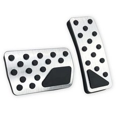 LEXLEY 미끄럼 방지 알루미늄 브레이크 가스 페달 패드 2개 닷지 2011-2022 듀랑고 2011-2020 저니 지프 2011-2022 그랜드 체로키용 자동 드릴 없, 실버